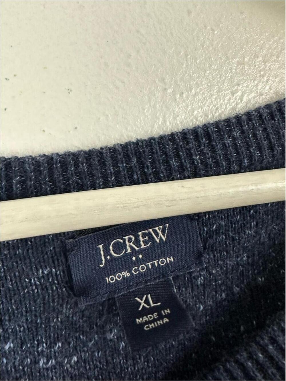 J. CREW BLUE LONG SLEEVE CREW NECK PULLOVER SWEATER MEN'S SIZE XL - Picture 3 of 3